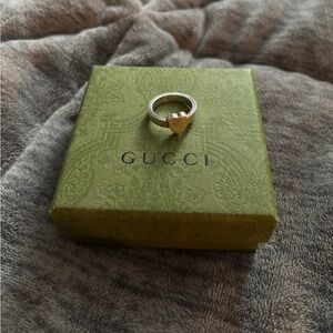 GUCCI SILVER HEART RING